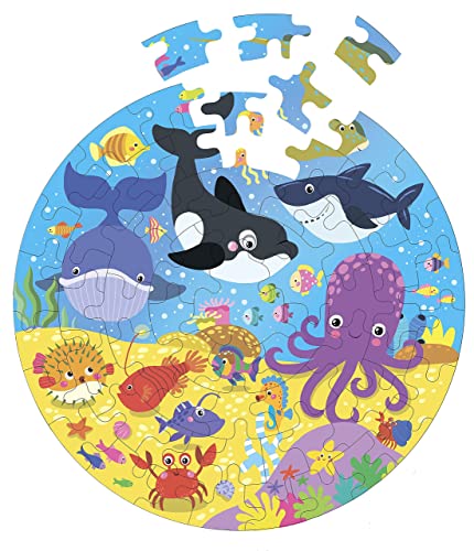Fiddlys Creative Wooden Jigsaw Puzzle for Kids | 66 Pieces Educational Single Layer Puzzle | Fun & Learning Toy for Children Ages 3+ (Sea World)