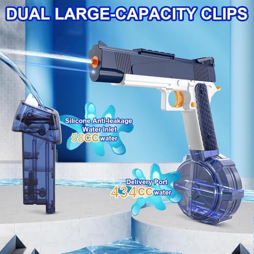 The Flyers Bay Electric Water Gun Toy for Kids | Rechargeable Automatic Water Absorption | High-Pressure Electric Water Blaster for Outdoor Water Battles(Water Gun_Large)