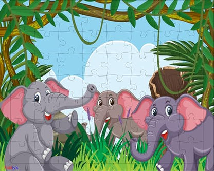 Fiddlys 54 Pcs Wood Jigsaw Puzzles for Kids & Children Age 6+ Double Layered Wooden Puzzles with Bright Front & Back Print Puzzle for Kids-Educational Toy (Duck)
