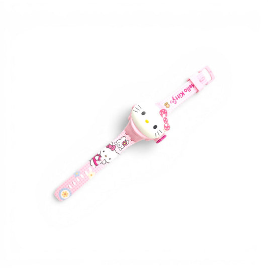 Fiddlys Kids Projection Watch Toy – Cartoon Digital Watch with 6 Image Projector, Adjustable Strap, Birthday Return Gift for Boys & Girls Age 3+ (Pink)