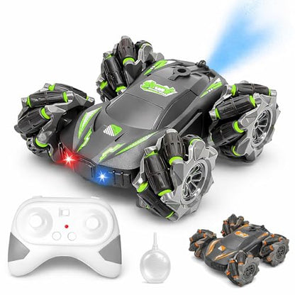 The Flyers Bay 4X4 RC Drift Smoke Stunt Car, 2.4GHz Remote Control 360° Rotating Double-Sided 4WD Racing Car, High-Speed Tumbling Off-Road Climbing Rechargeable RC Car for Kids Boys Girls