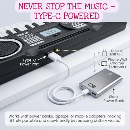 The Flyers Bay 37-Key Mini Electronic Piano for Kids 3+ | Compact Multifunctional Musical Keyboard Toy | Educational Music Learning Toy | Sound, Rhythm & Creativity Development | My First Piano