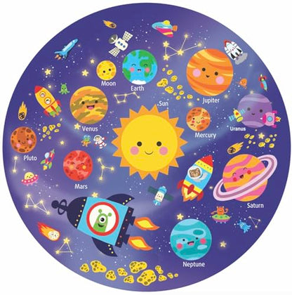Fiddlys Creative Wooden Jigsaw Puzzle for Kids | 66 Pieces Educational Single Layer Puzzle | Fun & Learning Toy for Children Ages 3+ (Solar System)