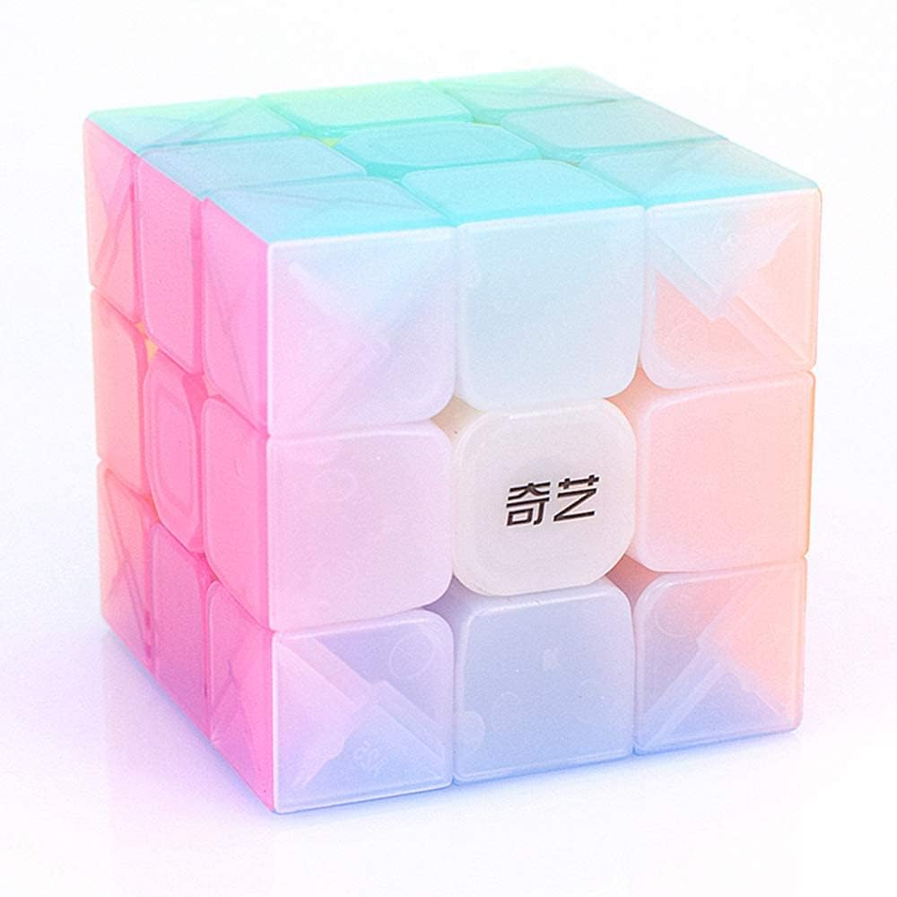 Fiddlys 3x3 Jelly Speed Cube – Stickerless 3x3x3 Magic Cube Puzzle for Kids & Adults | Smooth Rotation, Vibrant Colors & Stress Relief Toy | Brain-Boosting Learning Puzzle for All Ages