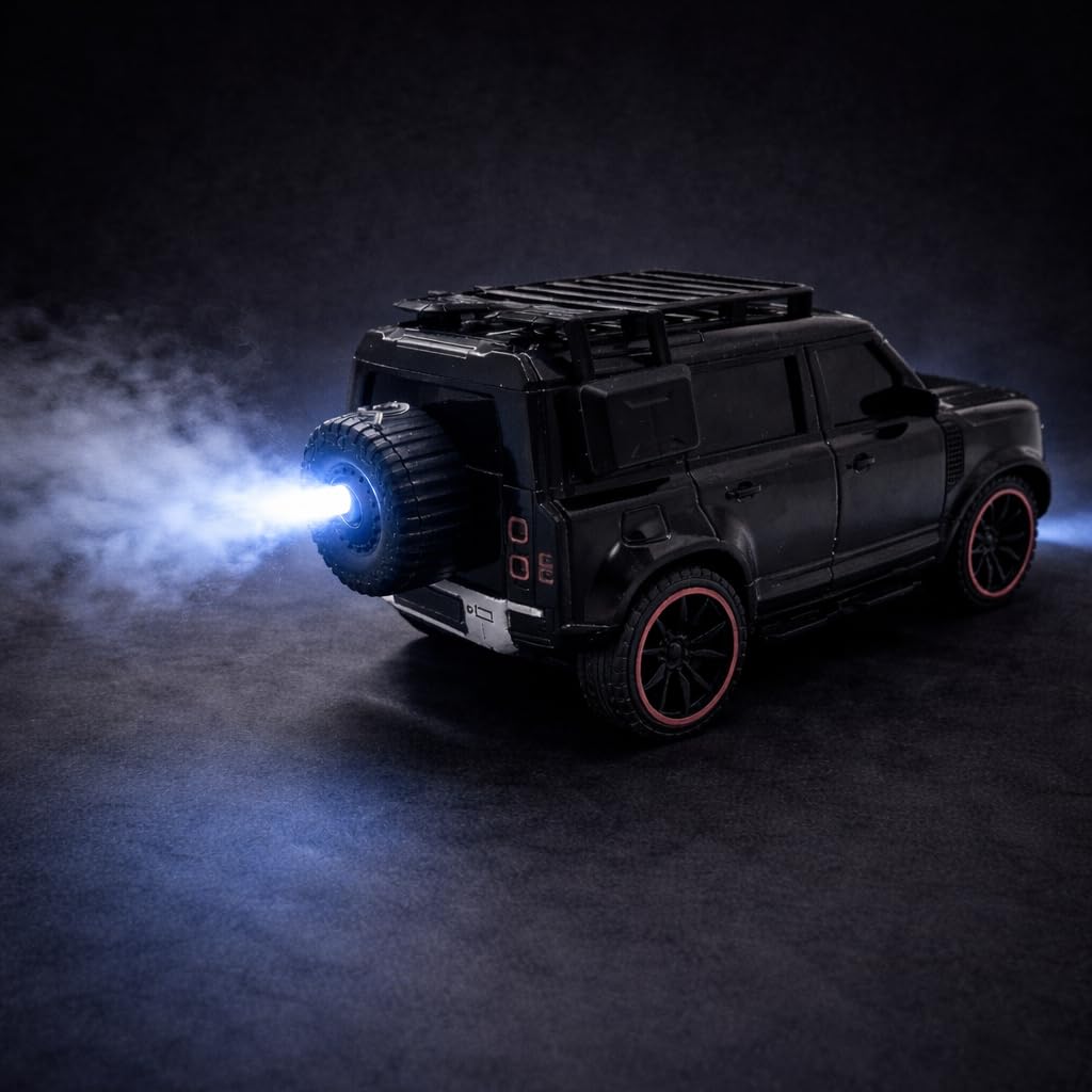 The Flyers Bay Remote Control SUV Car for Kids | Off-Road RC Car with Smoke Effects, Type-C Rechargeable Battery & Inbuilt Music (Arjan Vailly Song) | Toy for Boys & Girls 4+ (Black)