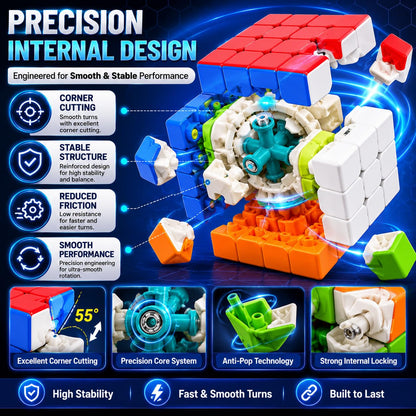 Fiddlys Puzzles High Stability Stickerless Speed Cube