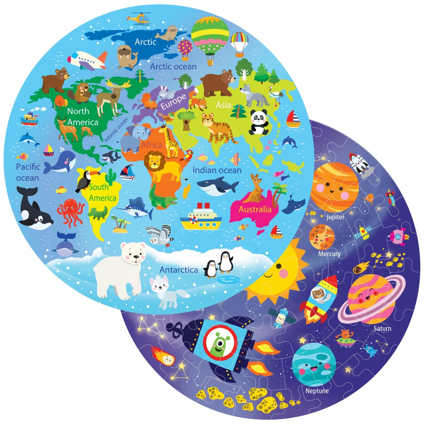 Fiddlys Creative Wooden Jigsaw Puzzle for Kids | 66 Pieces Educational Single Layer Puzzle | Fun & Learning Toy for Children Ages 3+