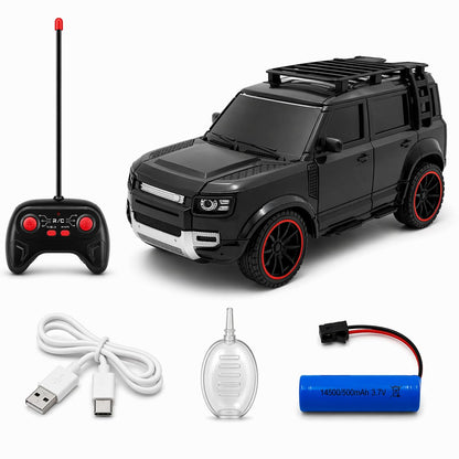 The Flyers Bay Remote Control SUV Car for Kids | Off-Road RC Car with Smoke Effects, Type-C Rechargeable Battery & Inbuilt Music (Arjan Vailly Song) | Toy for Boys & Girls 4+ (Black)