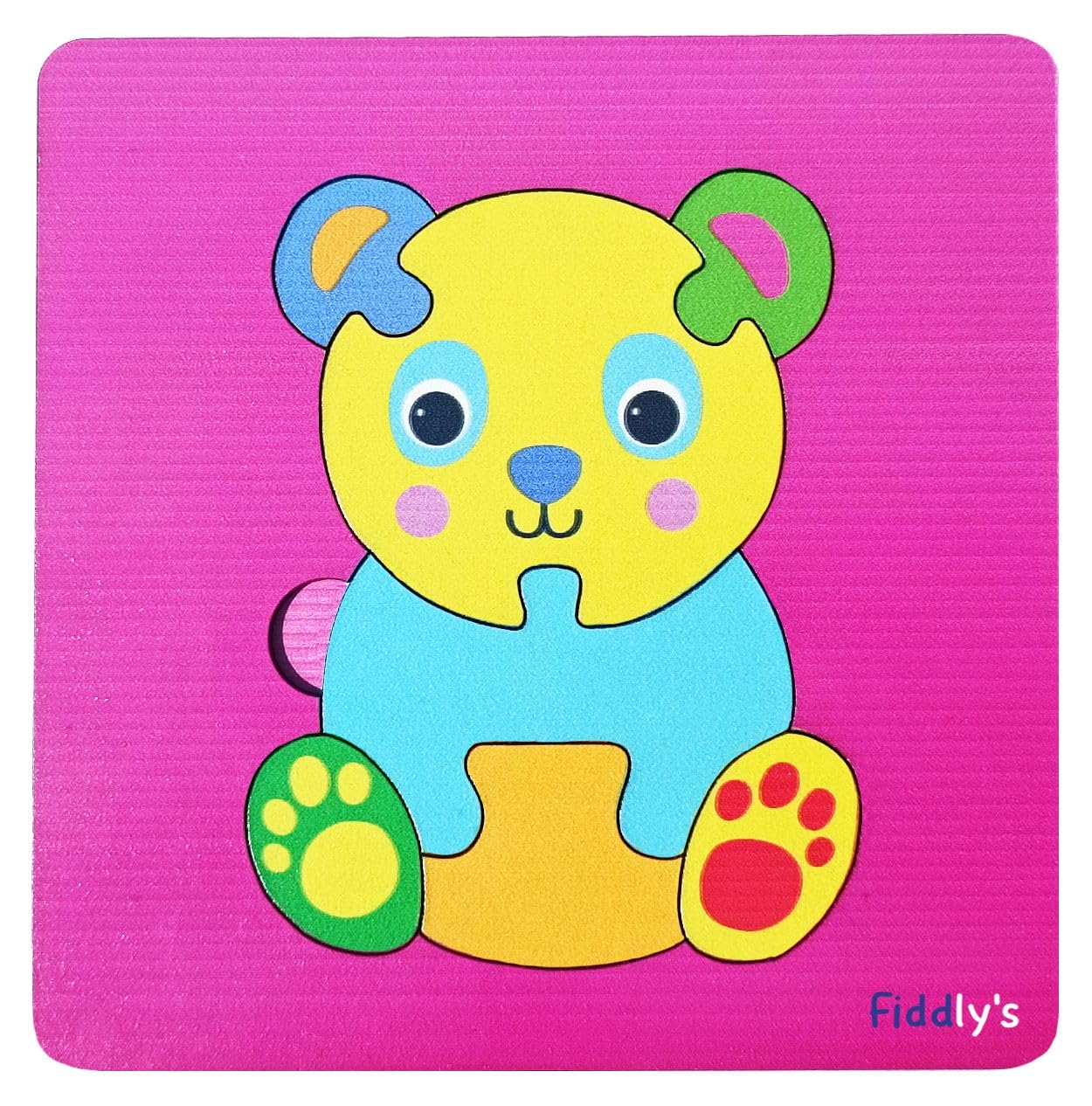 Fiddlys Cute Wooden Toddler Jigsaw Puzzles for Infants & Kids, Eco Friendly Child Kid Montessori Stem Travel Toy
