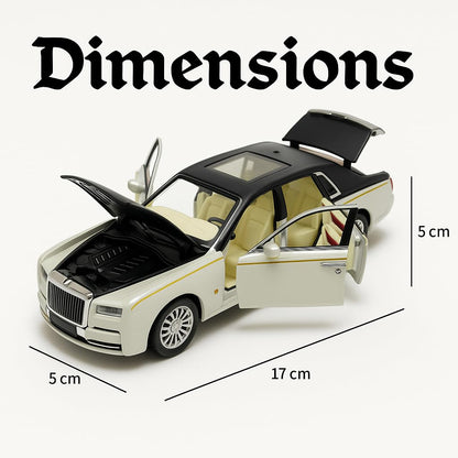 The Flyers Bay 1:32 Scale DieCast Metal Pull-Back Action Openable Doors Premium Rolls-Royce Car Toy for Kids Realistic Miniature Model Gift 2+yrs Girls Boys (White)