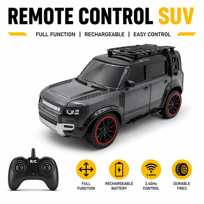 The Flyers Bay Remote Control SUV Car for Kids | Off-Road RC Car with Smoke Effects, Type-C Rechargeable Battery & Inbuilt Music (Arjan Vailly Song) | Toy for Boys & Girls 4+ (Black)
