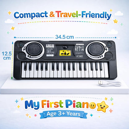 The Flyers Bay 37-Key Mini Electronic Piano for Kids 3+ | Compact Multifunctional Musical Keyboard Toy | Educational Music Learning Toy | Sound, Rhythm & Creativity Development | My First Piano