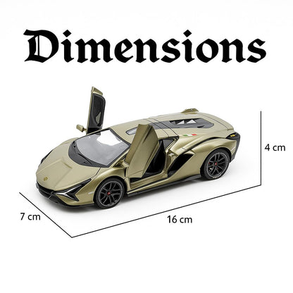 The Flyers Bay 1:32 Scale DieCast Metal Pull-Back Action Openable Doors Premium Car Toy for Kids Realistic Miniature Model Gift 2+yrs Girls Boys (Olive Green)