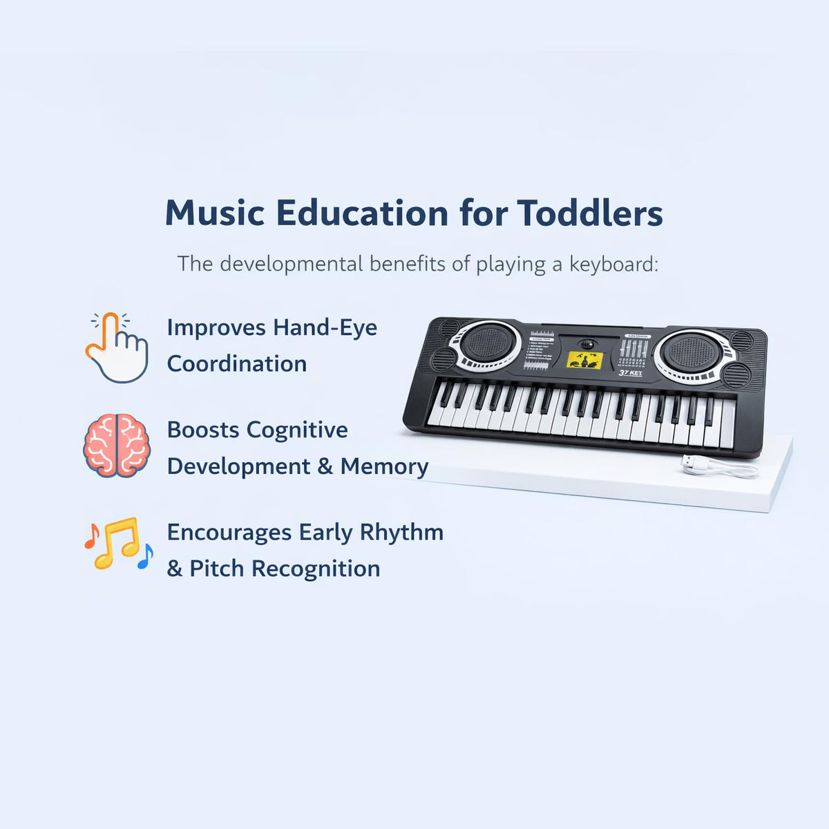 The Flyers Bay 37-Key Mini Electronic Piano for Kids 3+ | Compact Multifunctional Musical Keyboard Toy | Educational Music Learning Toy | Sound, Rhythm & Creativity Development | My First Piano