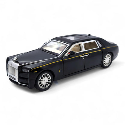 The Flyers Bay 1:32 Scale DieCast Metal Pull-Back Action Openable Doors Premium Rolls-Royce Car Toy for Kids Realistic Miniature Model Gift 2+yrs Girls Boys (Black)