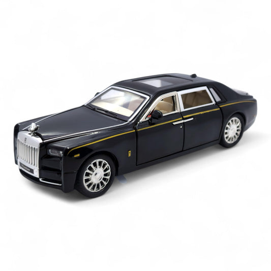 The Flyers Bay 1:32 Scale DieCast Metal Pull-Back Action Openable Doors Premium Rolls-Royce Car Toy for Kids Realistic Miniature Model Gift 2+yrs Girls Boys (Black)