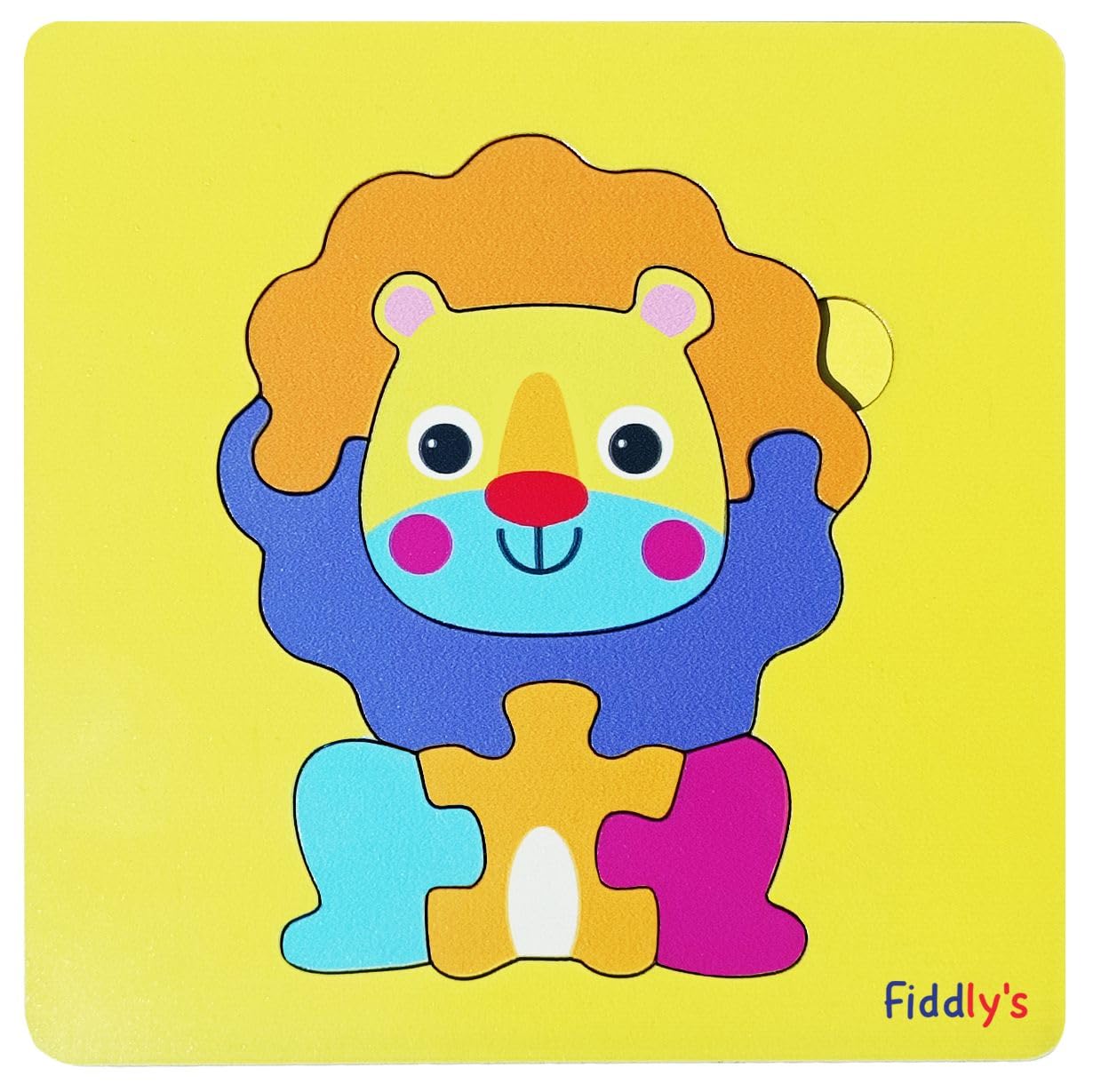 Fiddlys Cute Wooden Toddler Jigsaw Puzzles for Infants & Kids, Eco Friendly Child Kid Montessori Stem Travel Toy