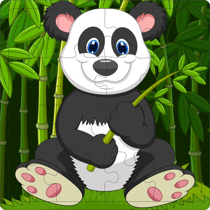 Fiddly's 16-Piece Wooden Jigsaw Puzzles for Kids Ages 3+, Double Layered Wooden Puzzles with Bright Front & Back Print