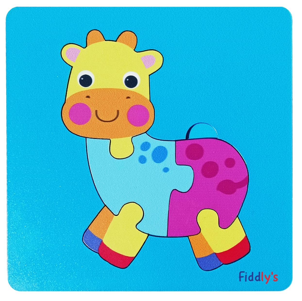 Fiddlys Cute Wooden Toddler Jigsaw Puzzles for Infants & Kids, Eco Friendly Child Kid Montessori Stem Travel Toy