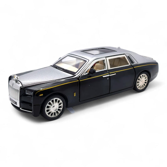 The Flyers Bay 1:32 Scale DieCast Metal Pull-Back Action Openable Doors Premium Rolls-Royce Car Toy for Kids Realistic Miniature Model Gift 2+yrs Girls Boys (Silver)