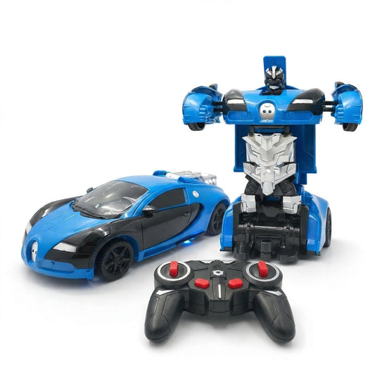 The Flyers Bay Remote Control Transforming Car Toy for Kids, Rechargeable RC Robot Car with Auto Transform, Lights & Sound, 2.4GHz RC, USB Charging, Stunt Toy for Boys Girls 4+ Years