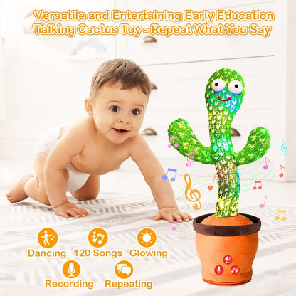 The Flyers Bay Rechargeable Talking Dancing Cactus Toy for Kids | Sing, Wriggle, Record & Repeat Voice | Musical & Educational Toy for Babies & Children | Fun Home Décor Toy