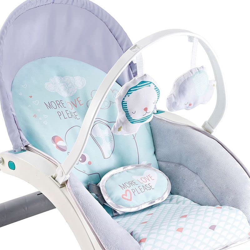 Fiddly's Newborn to Toddler Rock N Play Baby Rocker with Soothing Music and Vibration, Rocker Chair for Baby, Adjustable backrest Recline Feature, Detachable Toy Bar