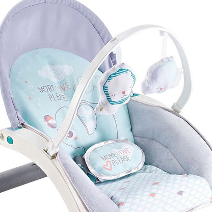 Fiddly's Newborn to Toddler Rock N Play Baby Rocker with Soothing Music and Vibration, Rocker Chair for Baby, Adjustable backrest Recline Feature, Detachable Toy Bar
