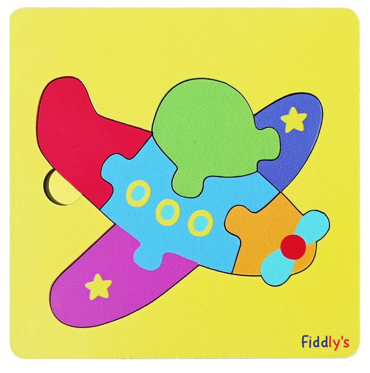 Fiddlys Cute Wooden Toddler Jigsaw Puzzles for Infants & Kids, Eco Friendly Child Kid Montessori Stem Travel Toy