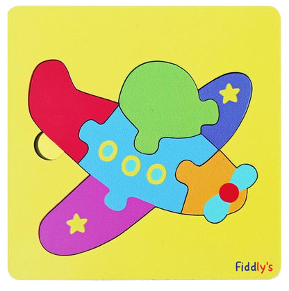 Fiddlys Cute Wooden Toddler Jigsaw Puzzles for Infants & Kids, Eco Friendly Child Kid Montessori Stem Travel Toy