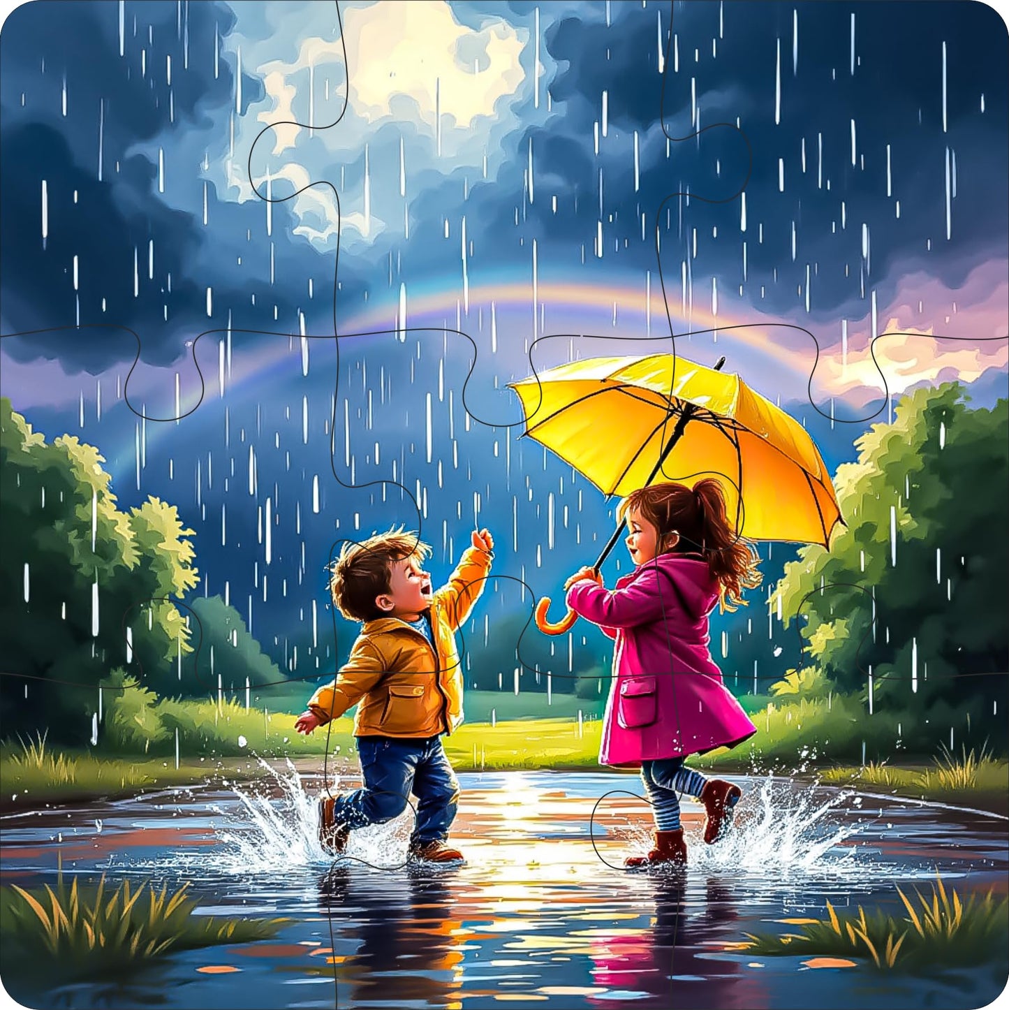 Fiddlys Single Layered Wooden Jigsaw Puzzle Games for Children & Kids -9 Pieces Age 2 3 4 5 6 Year Old Years Old Girls & Boys Animals Jigsaw Puzzle