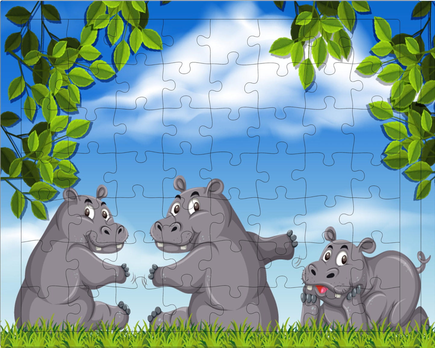 Fiddlys 54 Pcs Wood Jigsaw Puzzles for Kids & Children Age 6+ Double Layered Wooden Puzzles with Bright Front & Back Print Puzzle for Kids-Educational Toy (Wild Animals Pack of 3)