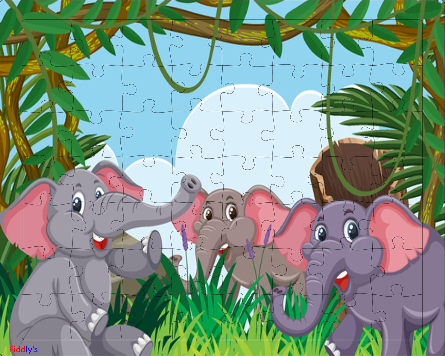 Fiddlys 54 Pcs Wood Jigsaw Puzzles for Kids & Children Age 6+ Double Layered Wooden Puzzles with Bright Front & Back Print Puzzle for Kids-Educational Toy (Bears Elephant & Panda Pack of 3)