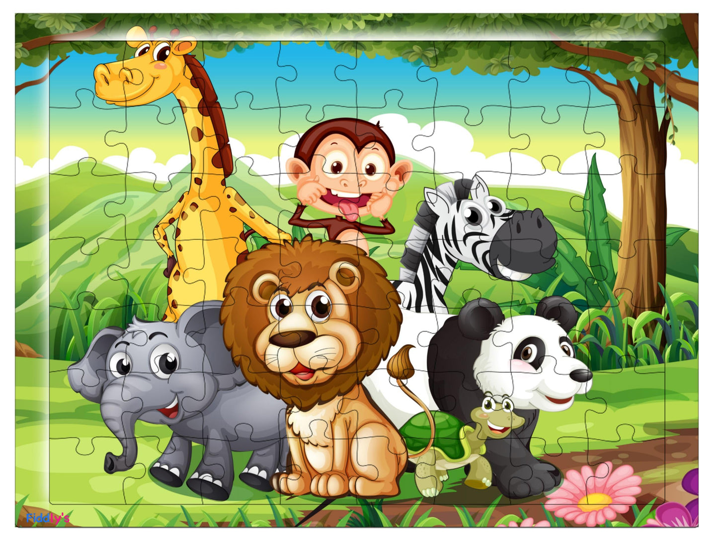 Fiddlys 54 Pcs Wood Jigsaw Puzzles for Kids & Children Age 6+ Double Layered Wooden Puzzles with Bright Front & Back Print Puzzle for Kids-Educational Toy (Pack of 5)