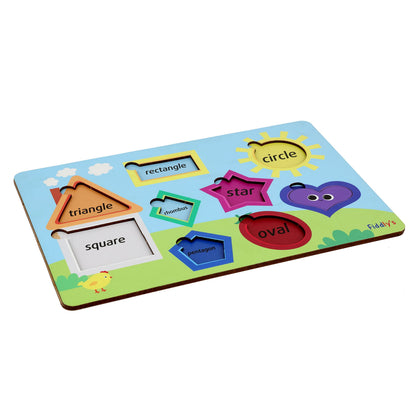 Fiddly's Wooden Puzzle Learning Educational Jigsaw Puzzle 12 Inch x 8 Inch Large Puzzle Toy for Preschool Toddler Kids & Children Age 4+