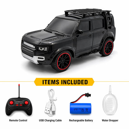 The Flyers Bay Remote Control SUV Car for Kids | Off-Road RC Car with Smoke Effects, Type-C Rechargeable Battery & Inbuilt Music (Arjan Vailly Song) | Toy for Boys & Girls 4+ (Black)