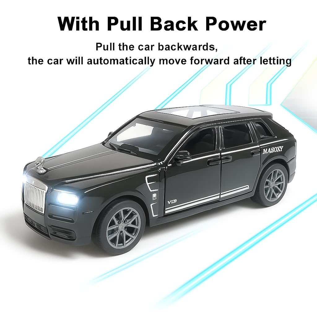 The Flyers Bay 1:32 Scale Die-Cast Metal Toy Vehicle for Kids – Pull-Back Action, Openable Doors, Lights & Music | Realistic Miniature | Gift for Boys & Girls 2+ Years