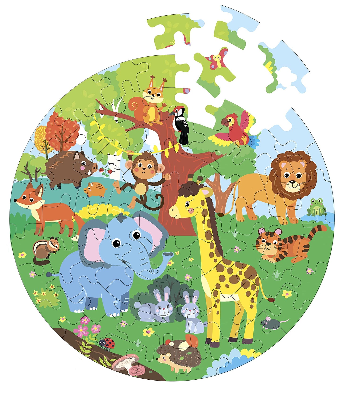 Fiddlys Creative Wooden Jigsaw Puzzle for Kids | 66 Pieces Educational Single Layer Puzzle | Fun & Learning Toy for Children Ages 3+