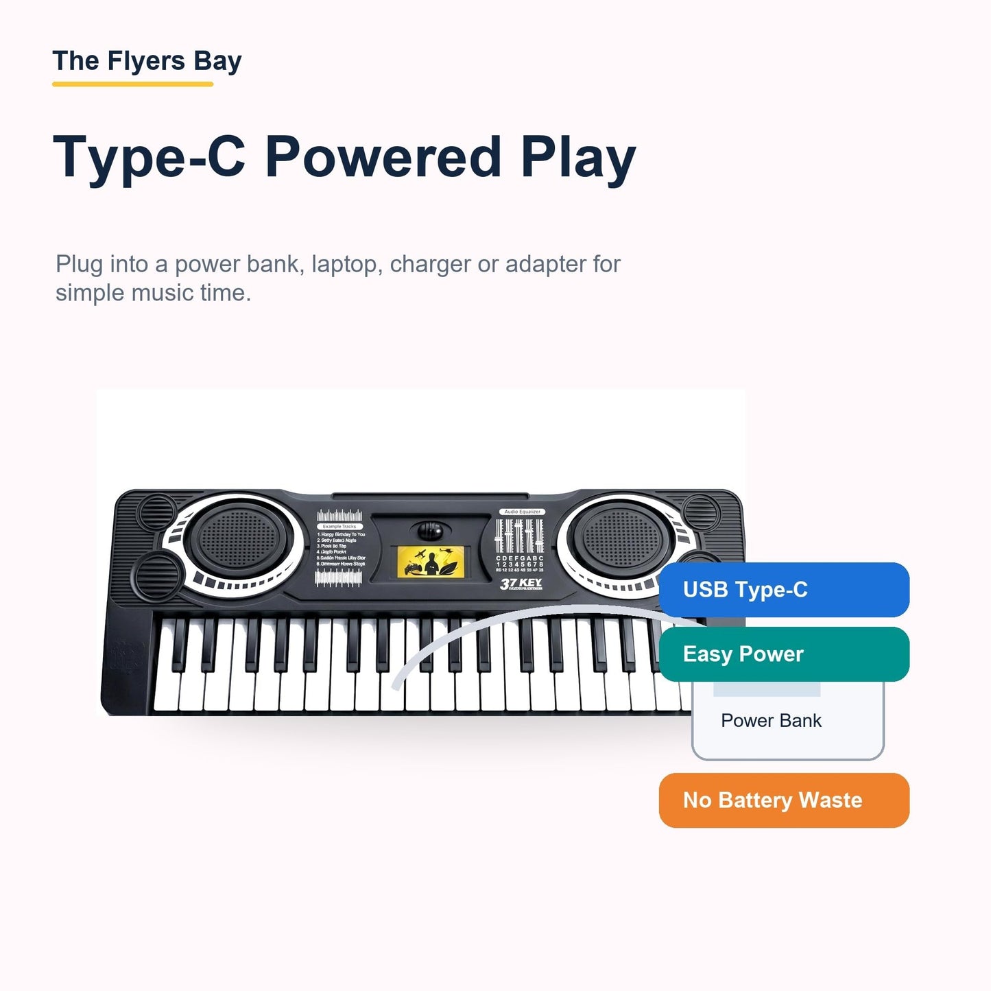The Flyers Bay 37-Key Mini Electronic Piano for Kids 3+ | Compact Multifunctional Musical Keyboard Toy | Educational Music Learning Toy | Sound, Rhythm & Creativity Development | My First Piano