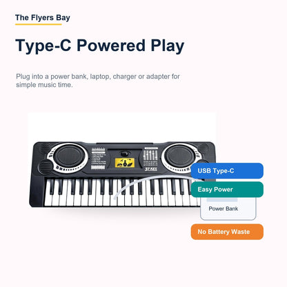 The Flyers Bay 37-Key Mini Electronic Piano for Kids 3+ | Compact Multifunctional Musical Keyboard Toy | Educational Music Learning Toy | Sound, Rhythm & Creativity Development | My First Piano