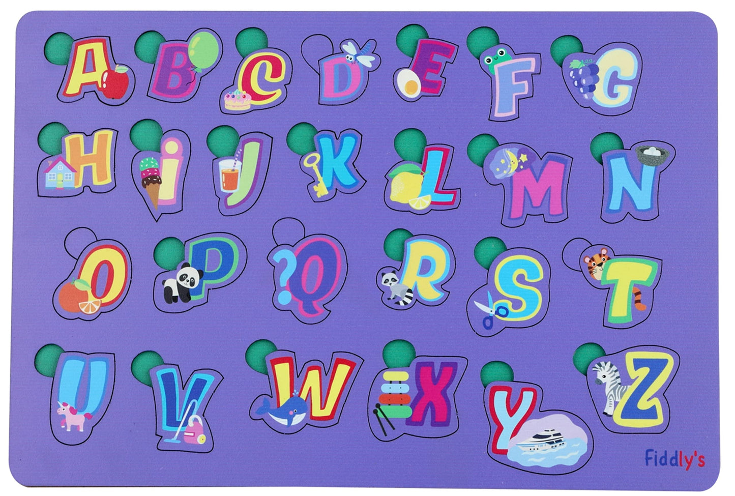 Fiddly's Wooden Puzzle Learning Educational Jigsaw Puzzle 12 Inch x 8 Inch Large Puzzle Toy for Preschool Toddler Kids & Children Age 4+