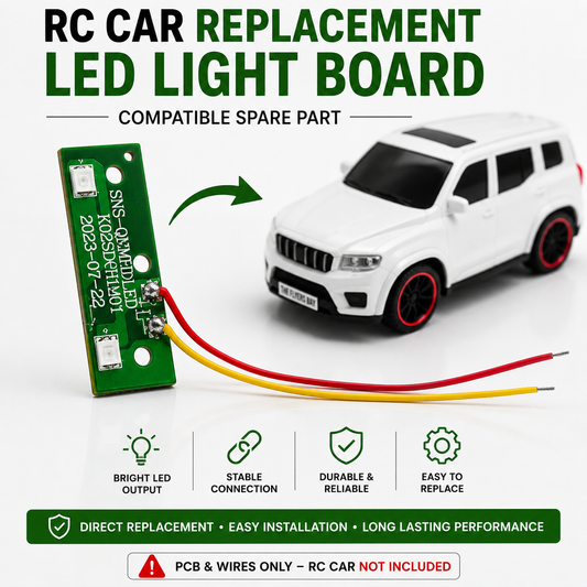 RC Car Replacement LED Light Board with Wires | Compatible LED PCB Spare Part for Rechargeable RC Cars, Toy Cars & DIY Projects | Easy Replacement
