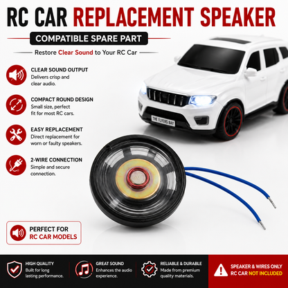 RC Car Replacement Speaker with 2-Wire Connection | Mini Compact Speaker for RC Cars, Toy Vehicles & DIY Projects | Clear Sound Audio Spare Part
