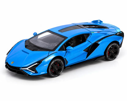 The Flyers Bay 1:32 Scale DieCast Metal Pull-Back Action Openable Doors Light and Music Lamborghini Premium Car Toy for Kids Realistic Miniature Model Gift 2+yrs Girls Boys