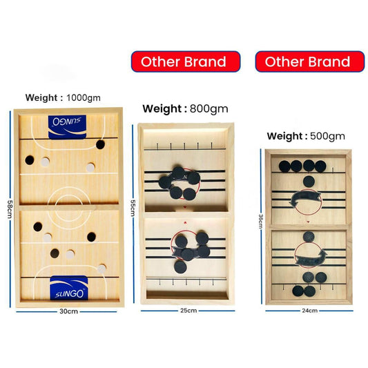 Fiddlys Slingo Fastest Finger First Board Game for Adults & Kids Wooden String Hockey Game Sling Puck Board Hockey Toy Perfect for Family Entertainment, Birthday Party, Christmas Gift
