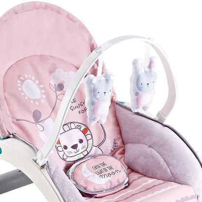 Fiddly's Newborn to Toddler Rock N Play Baby Rocker with Soothing Music and Vibration, Rocker Chair for Baby, Adjustable backrest Recline Feature, Detachable Toy Bar