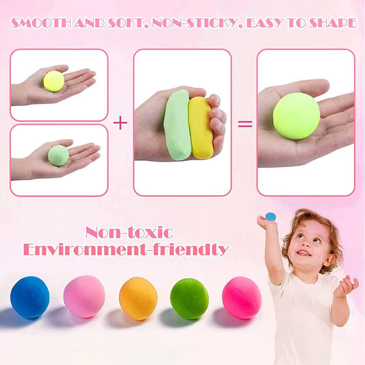 The Flyers Bay 24 Pcs Air Dry Clay for Kids with 6 Sculpting Tools | 12 Colors x 2 Soft Non-Toxic Modeling Clay Set | DIY Creative Art & Craft Play Dough for Boys & Girls | Birthday Return Gift | Ages 4+
