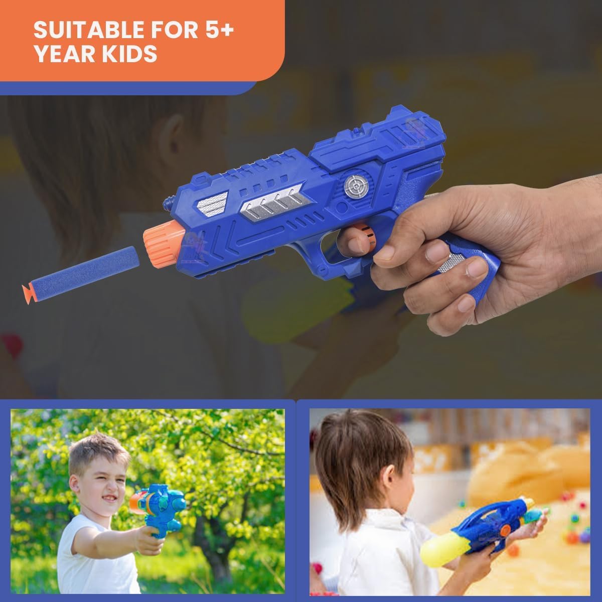 The Flyers Bay Foam Blaster Gun Toy for Kids | Soft Bullet Toy Gun for Boys | Includes 10 Safe Foam Darts & Target Shooting Play | Fun Outdoor & Indoor Action Toy