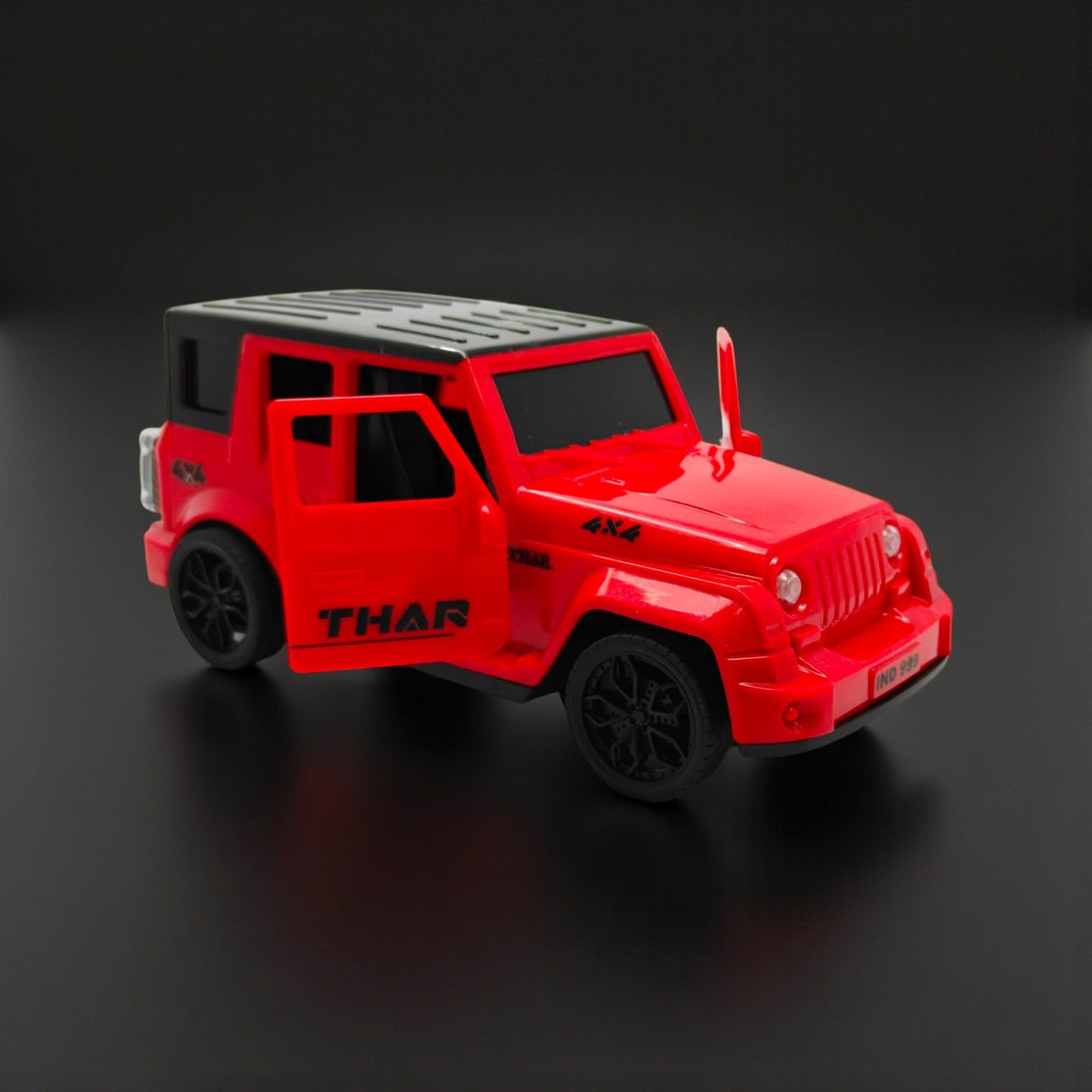 The Flyers Bay 1:16 Scale Remote Control Thar Jeep 4x4 with Lights, Music, and Openable Doors | Built-in Arjan Valley Song | Rechargeable Off-Road SUV Car Toy for Kids