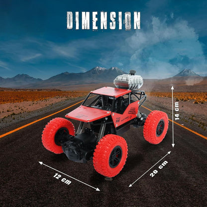 The Flyers Bay Rock Master Remote Control Car with Smoke | 2WD Monster Truck Rock Crawler for Kids | 2.4 GHz RC, Off-Road Suspension, LED Smoke Effect | Rechargeable C-Type Charging